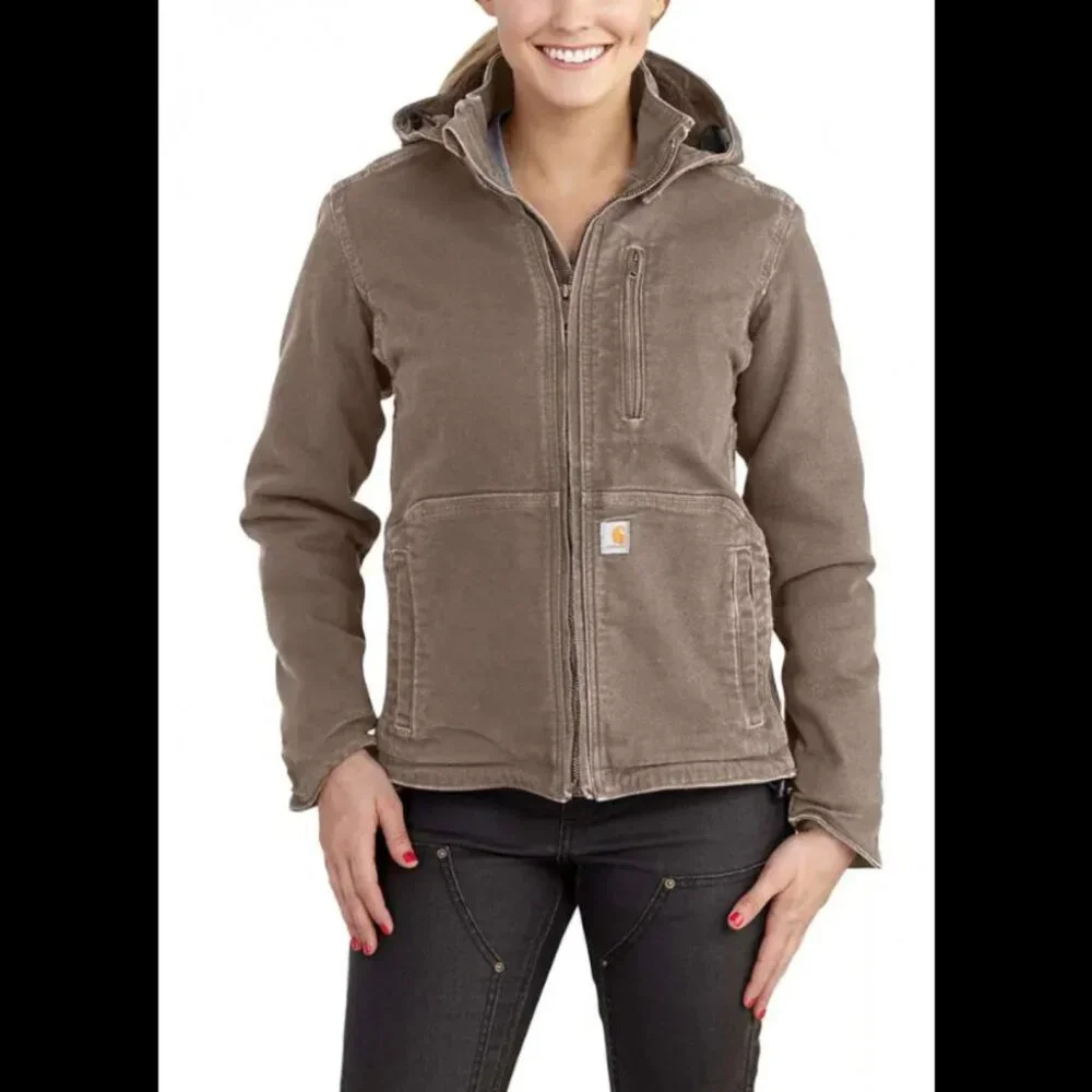 Carhartt Ladies Full Swing Loose Fit Washed Duck Sherpa Lined Jacket - L (12-14) - Picture 9 of 9